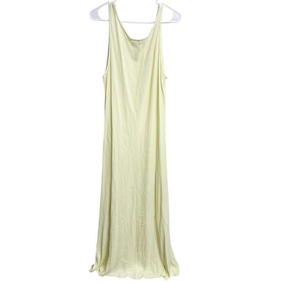 Bryn Walker Butter Yellow Maxi Dress Size M Lagenlook Hippie Boho Artsy Minimal - Picture 2 of 5